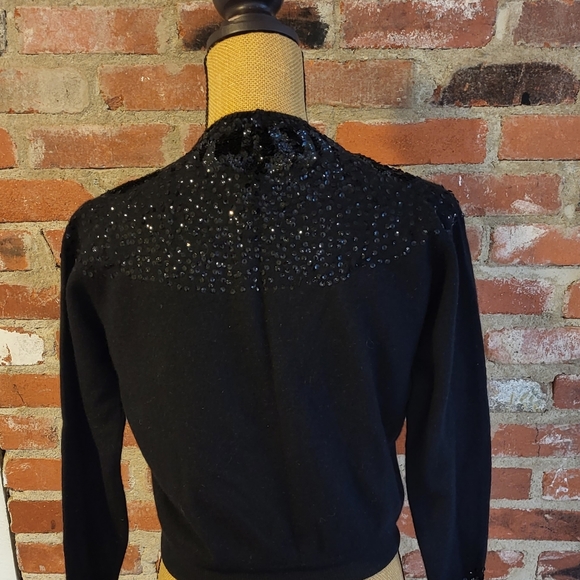 Le Roy Knitwear 60s black lambswool cropped sweater - Picture 8 of 8